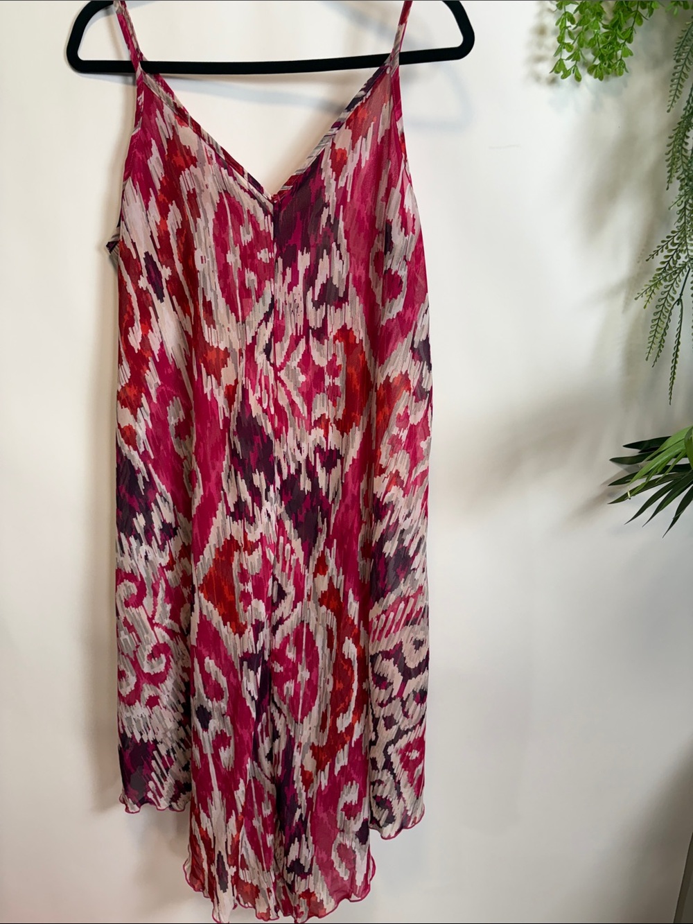 Women’s Pink Patterned Swim Coverup Slip Dress